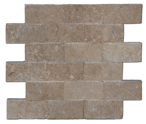 Noce Honed Travertine Mosaic - 2" x 4" Brick x 3/8"