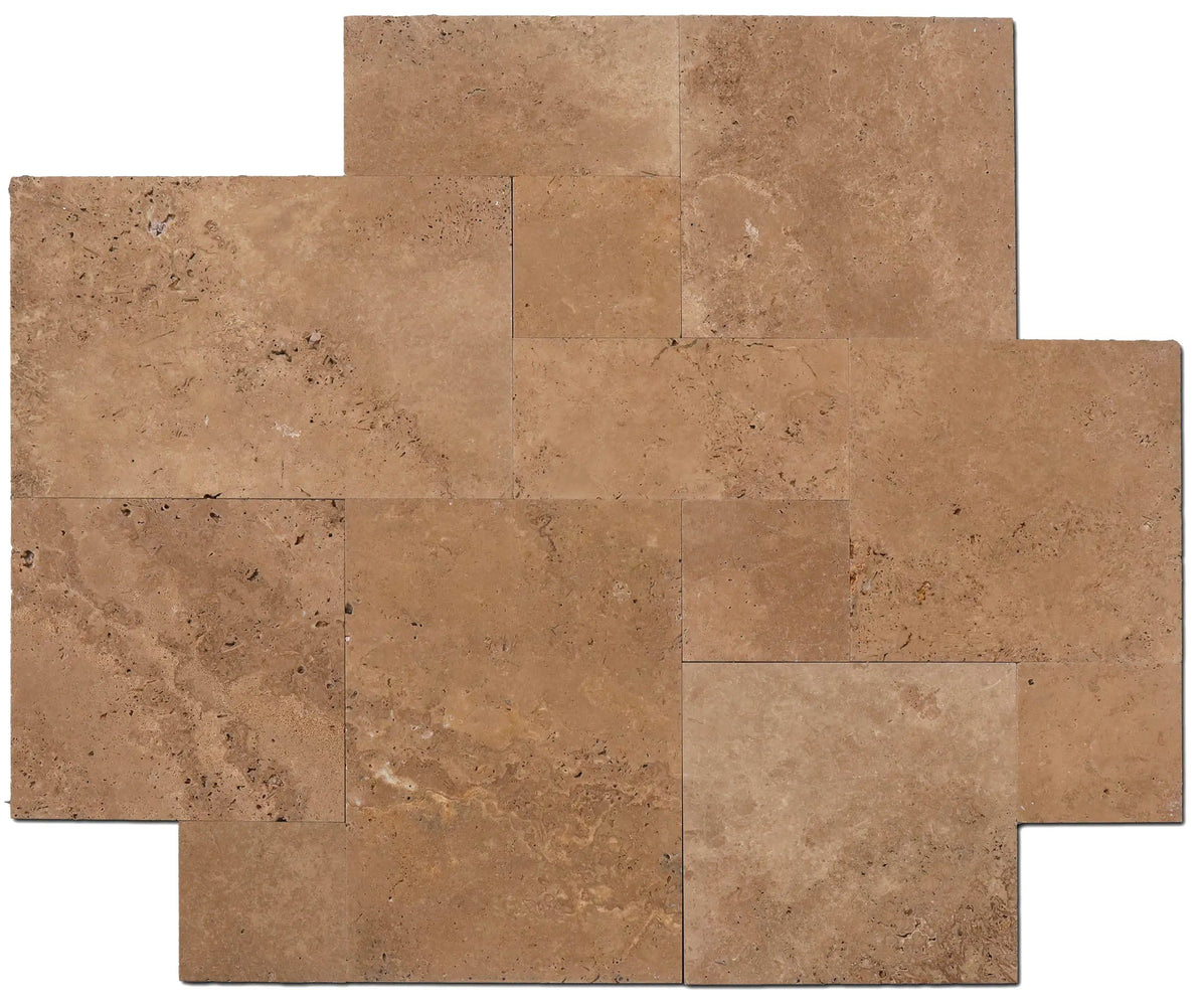 Noce Brushed Travertine Pattern - Various Sizes x 1/2"