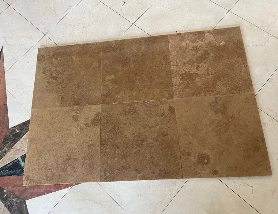Noche Filled & Honed Travertine Tile - 18" x 18" x 1/2"