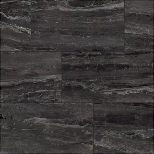 Full Tile Sample - Breccia Noir Porcelain Tile - 12" x 12" x 8 MM Polished