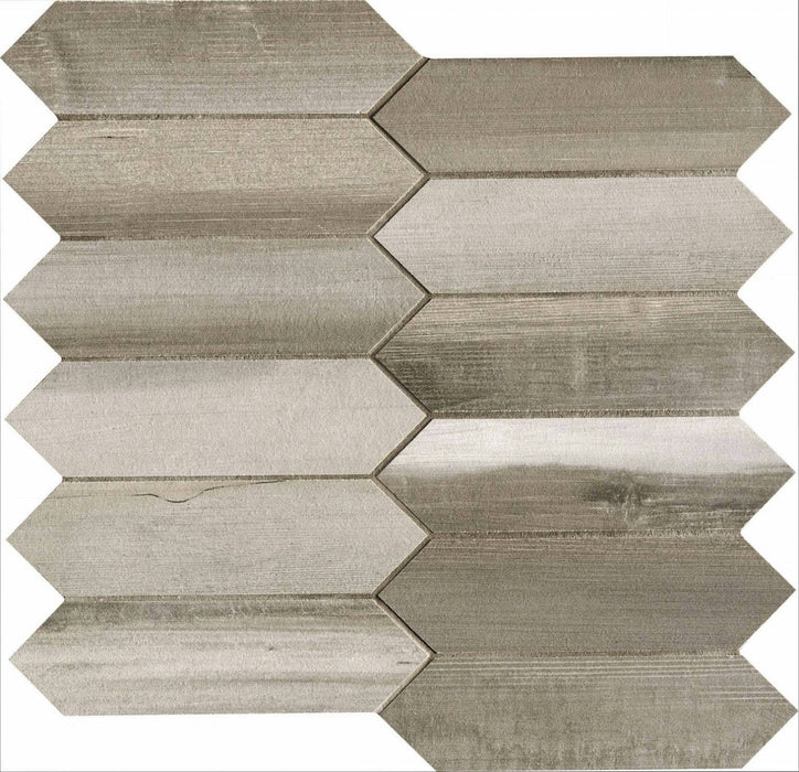 Full Sheet Sample - Nori Grigio Losanga Porcelain Mosaic - 12" x 12.5" x 10 MM Matte