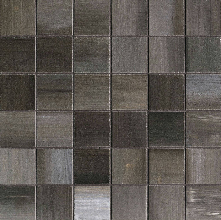 Full Sheet Sample - Nori Nero Porcelain Mosaic - 12" x 12" x 10 MM Matte