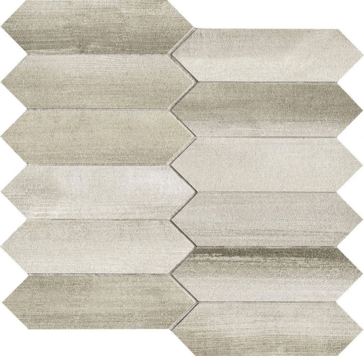 Full Sheet Sample - Nori Taupe Losanga Porcelain Mosaic - 12" x 12.5" x 10 MM Matte