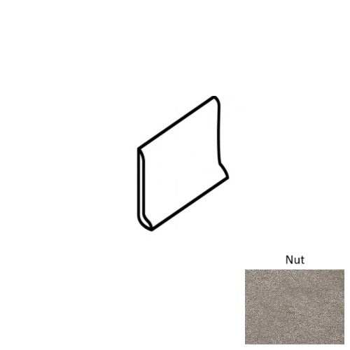 Basaltine Nut Porcelain Floor & Wall Trim - 6" x 12" Rounded Top Cove Base