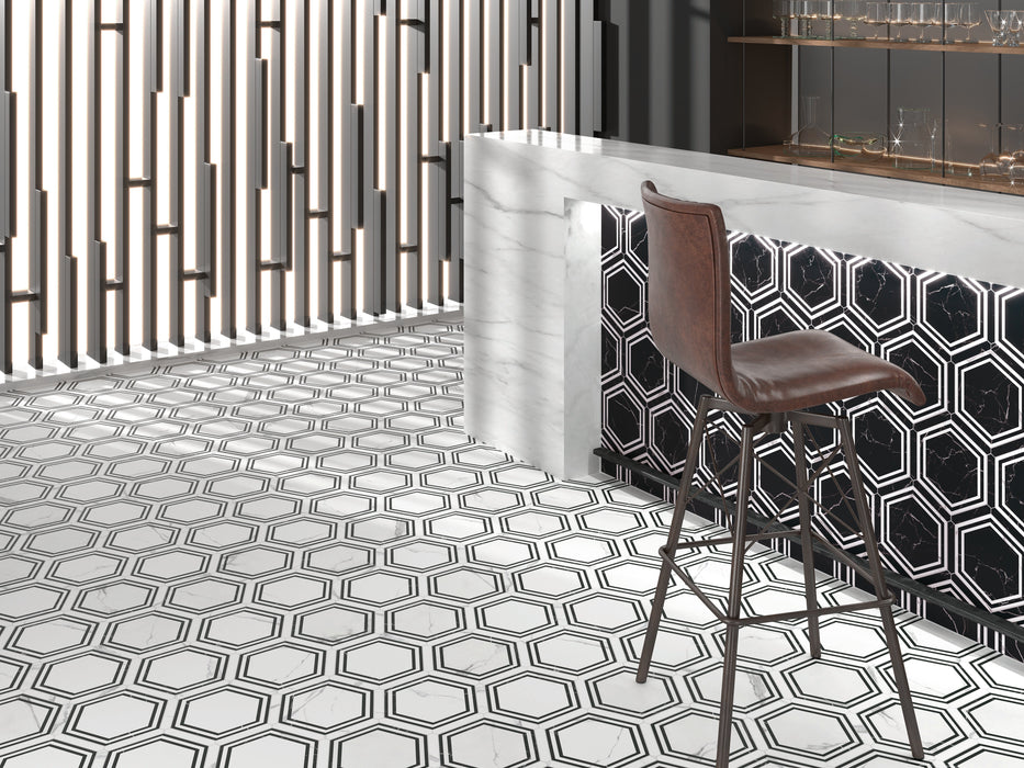 Avant Hexagon Porcelain Ontario Night Tile Matte 3