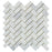 Full Sheet Sample - Oriental White Marble Mosaic - 1" x 2" Herringbone Polished