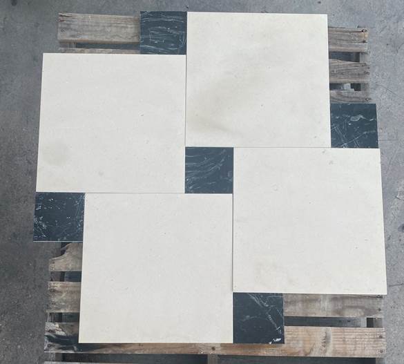 Olvia Affinata Shellstone with Black Marble Tile Polished 2