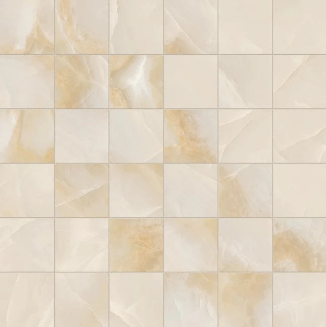 Onyx Beige Porcelain Mosaic - 2" x 2"