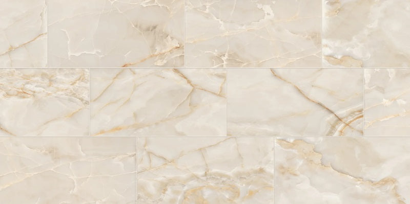 Onyx Beige Porcelain Tile - Polished