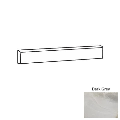 Onyx Dark Grey Porcelain Floor & Wall Trim - 3" x 24" Bullnose