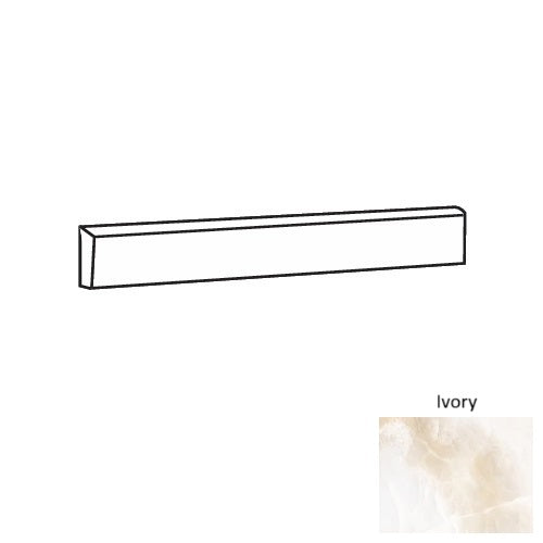 Onyx Ivory Porcelain Floor & Wall Trim - 3" x 24" Bullnose
