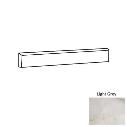 Onyx Light Grey Porcelain Floor & Wall Trim - 3" x 24" Bullnose