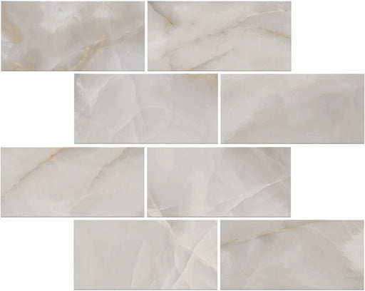 Onyx Light Grey Porcelain Mosaic - 3" x 6" Brick