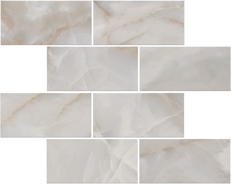 Onyx Light Grey Porcelain Mosaic - 3" x 6" Brick