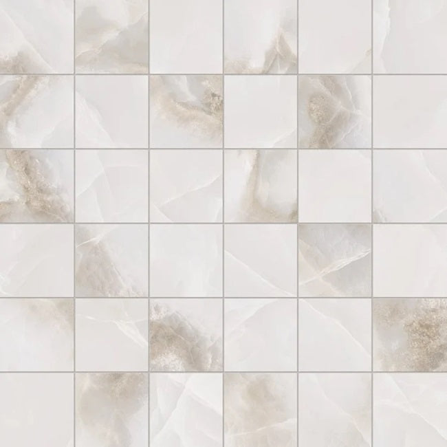 Onyx White Porcelain Mosaic - 2" x 2"