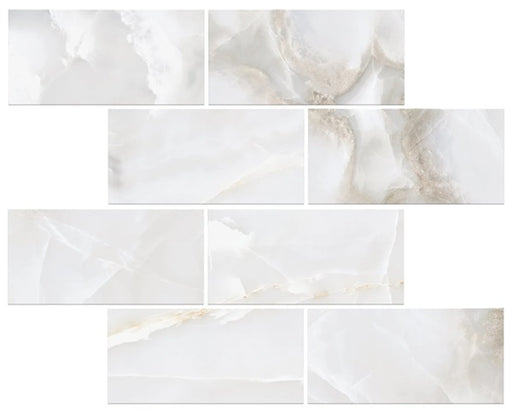 Onyx White Porcelain Mosaic - 3" x 6" Brick