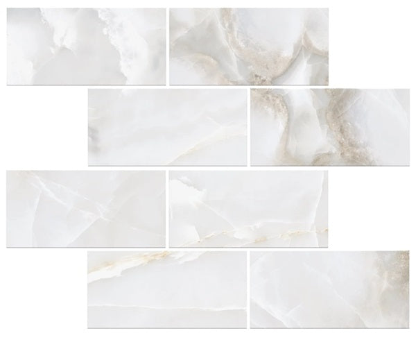 Onyx White Porcelain Mosaic - 3" x 6" Brick