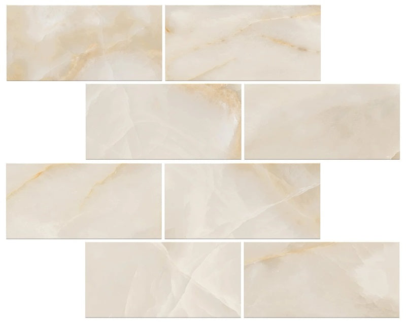 Onyx Beige Porcelain Mosaic - 3" x 6" Brick