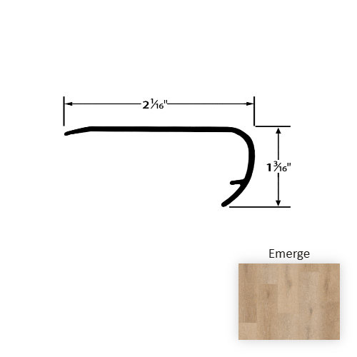 Flourish Vinyl Emerge Overlap Stair Nose Embossed 1