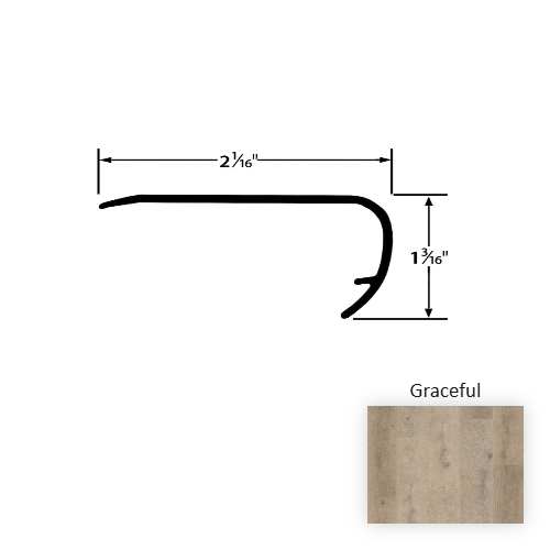 Flourish Vinyl Graceful Overlap Stair Nose Embossed 1