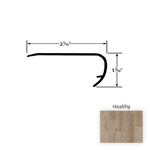 Flourish Vinyl Healthy Overlap Stair Nose Embossed 1