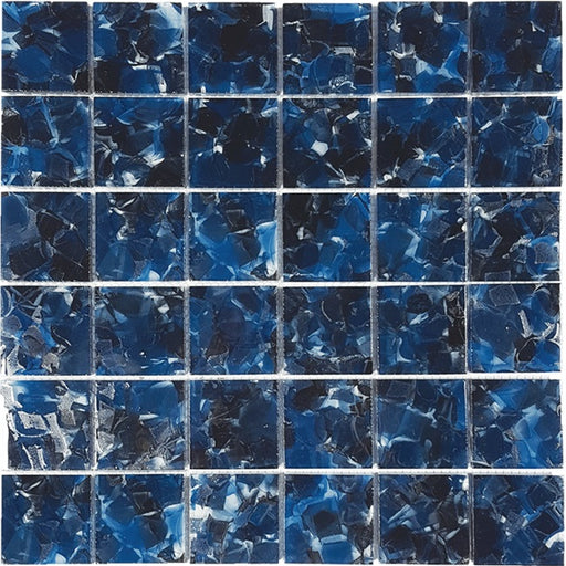 Full Sheet Sample - Aquatica Flower Oxford Glass Mosaic - 2" x 2" x 8 MM Glossy