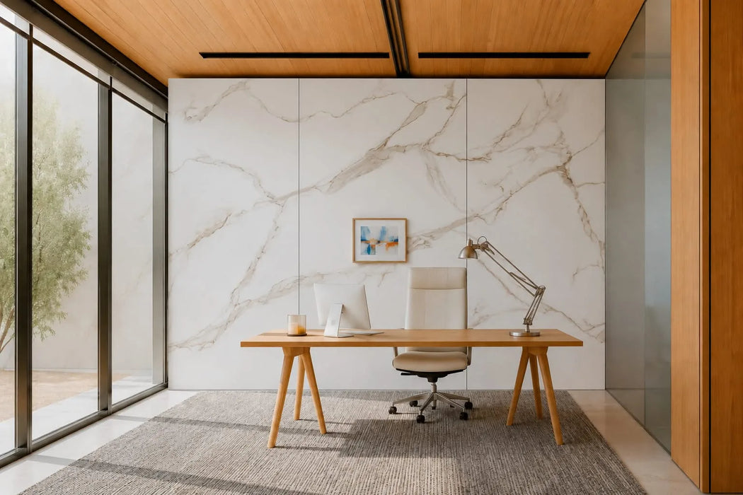 Calacatta Udi Porcelain White Tile Polished 4