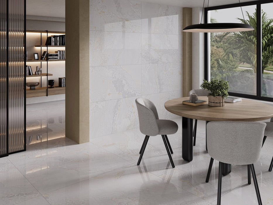 Planet Porcelain White Tile Polished 2