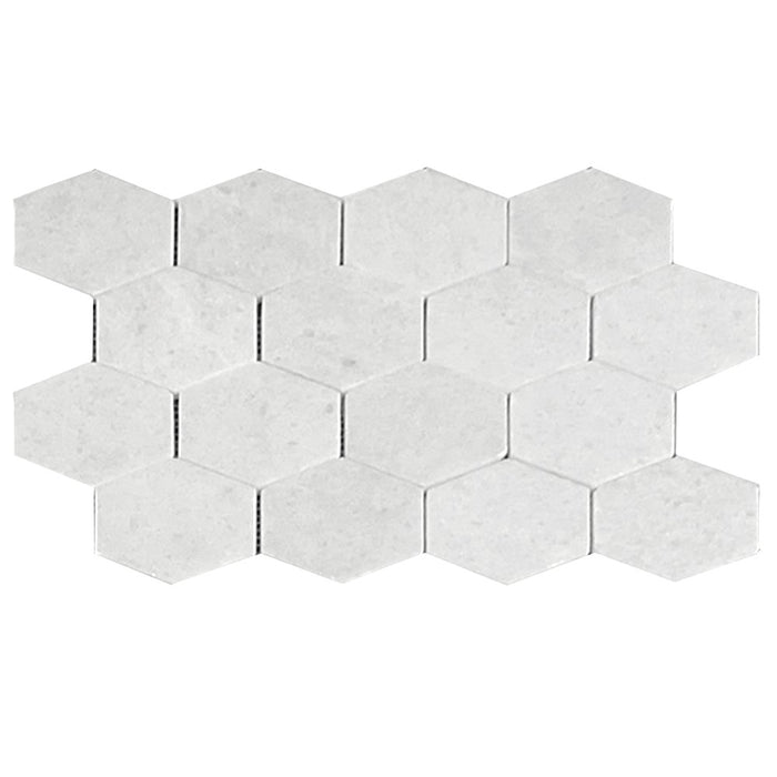 Polar White Marble Mosaic - 2" Hexagon