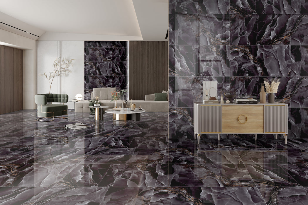 Belize Porcelain Black Tile Gloss 2