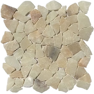 Pebble Yellow Jelly Interlocking Mosaic Honed 1