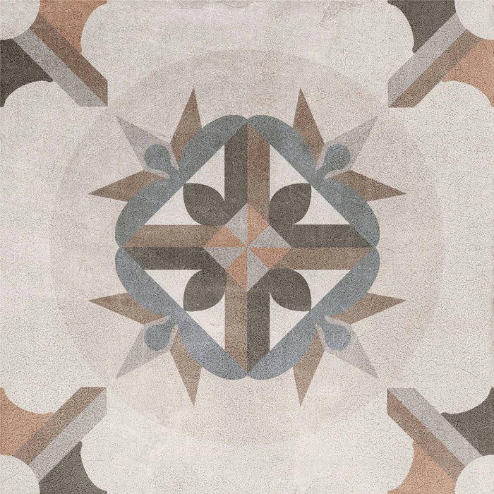 Full Tile Sample - Patchwork Classic 01 (New) Porcelain Tile - 8" x 8" Matte