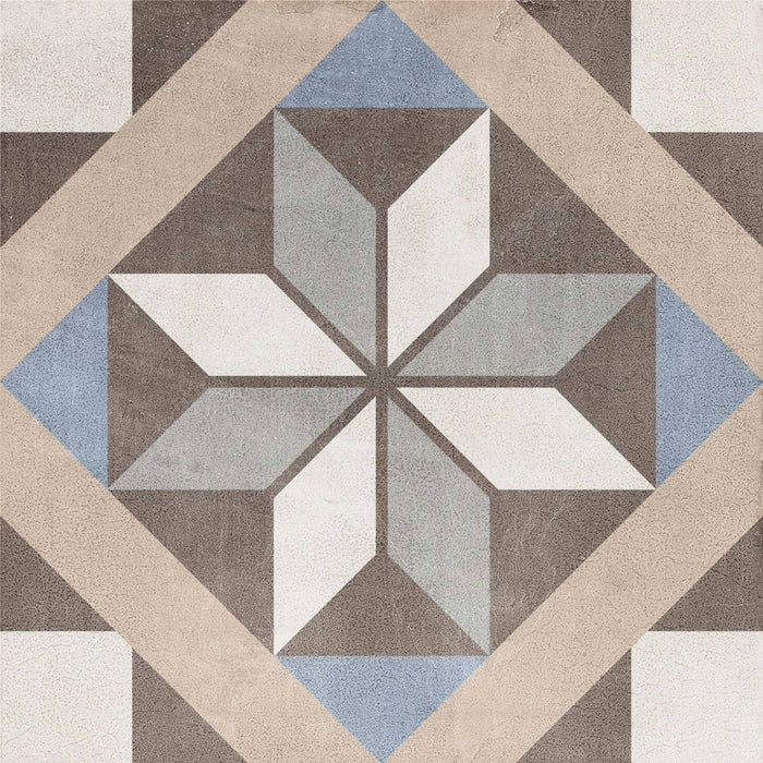 Full Tile Sample - Patchwork Classic 04 (Old) Porcelain Tile - 8" x 8" Matte