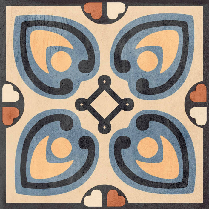 Full Tile Sample - Patchwork Colors 02 (Old) Porcelain Tile - 8" x 8" Matte