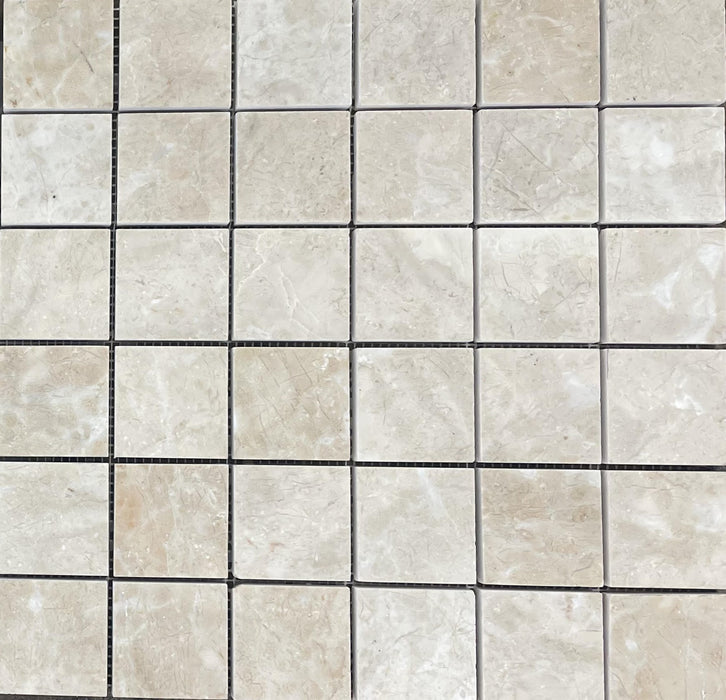 Pearl Beige Polished Marble Mosaic - 2" x 2" x 3/8"