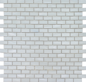 Full Sheet Sample - Aquatica Aurora Pearl Deco Staggered Glass Mosaic - 12.25" x 12.75" Glossy