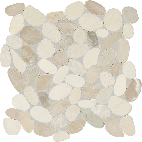 Daltile Pebble Oasis PB20 Seashell Flat Tumbled Pebble Mosaic