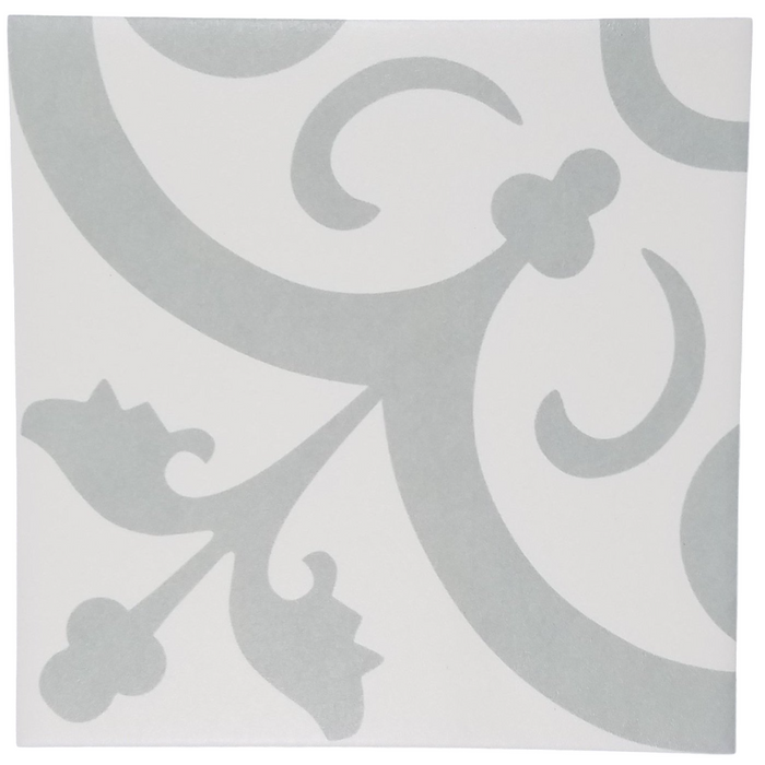 Valencia Deco Perla Chic Pattern Porcelain Tile - 6" x 6" Matte
