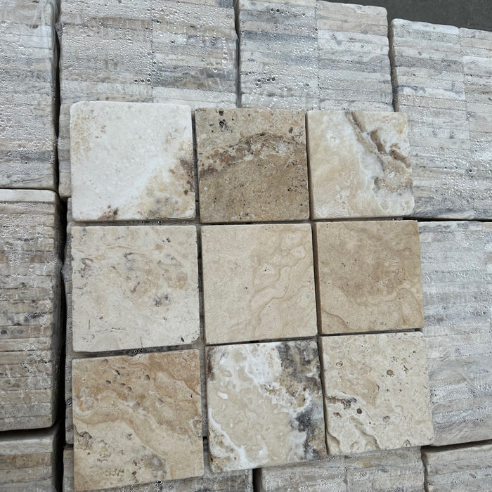 Philadelphia Travertine Tile - 4" x 4" Tumbled