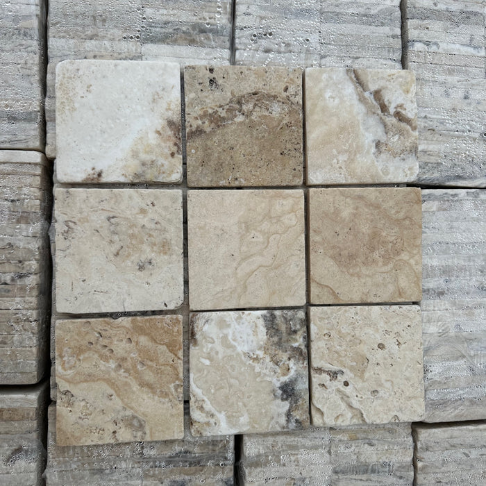 Philadelphia Travertine Tile - 6" x 6" Tumbled