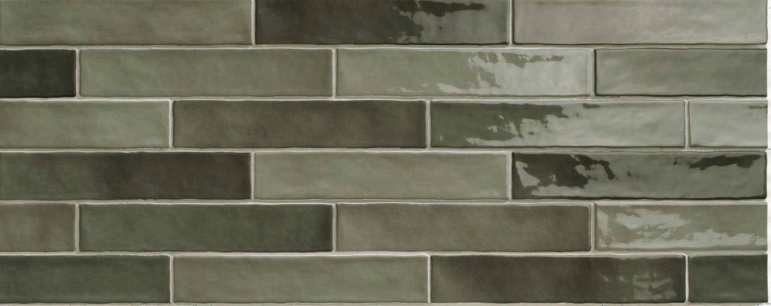 Full Tile Sample - Piastrella Grey Ceramic Tile - 2" x 10" Glossy