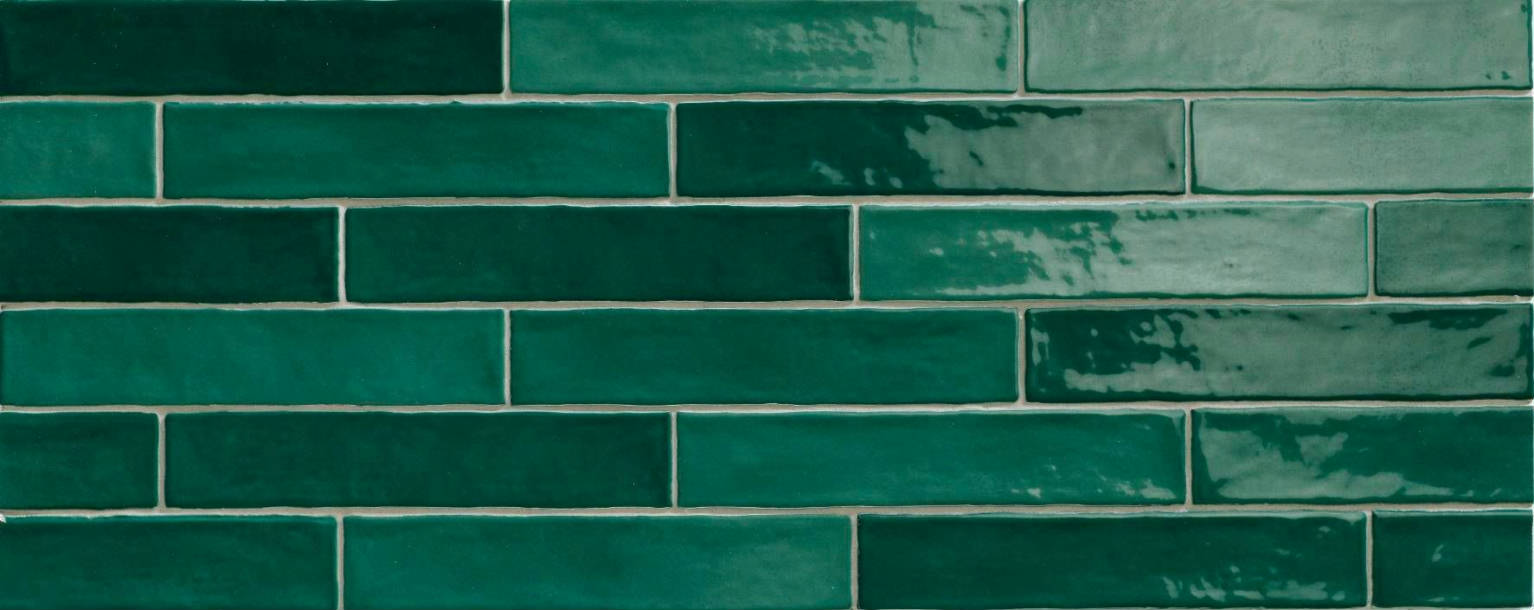 Full Tile Sample - Piastrella Olive Ceramic Tile - 2" x 10" Glossy