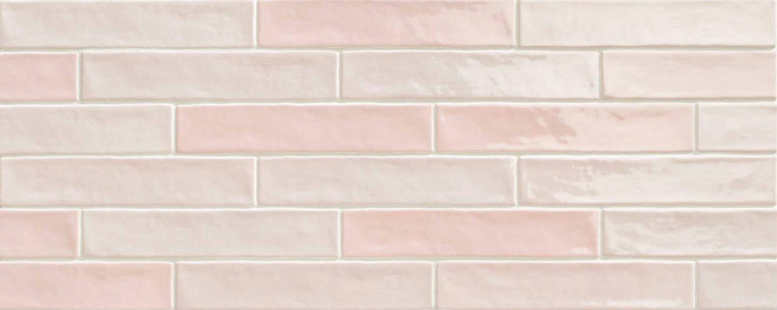 Full Tile Sample - Piastrella Rose Ceramic Tile - 2" x 10" Glossy