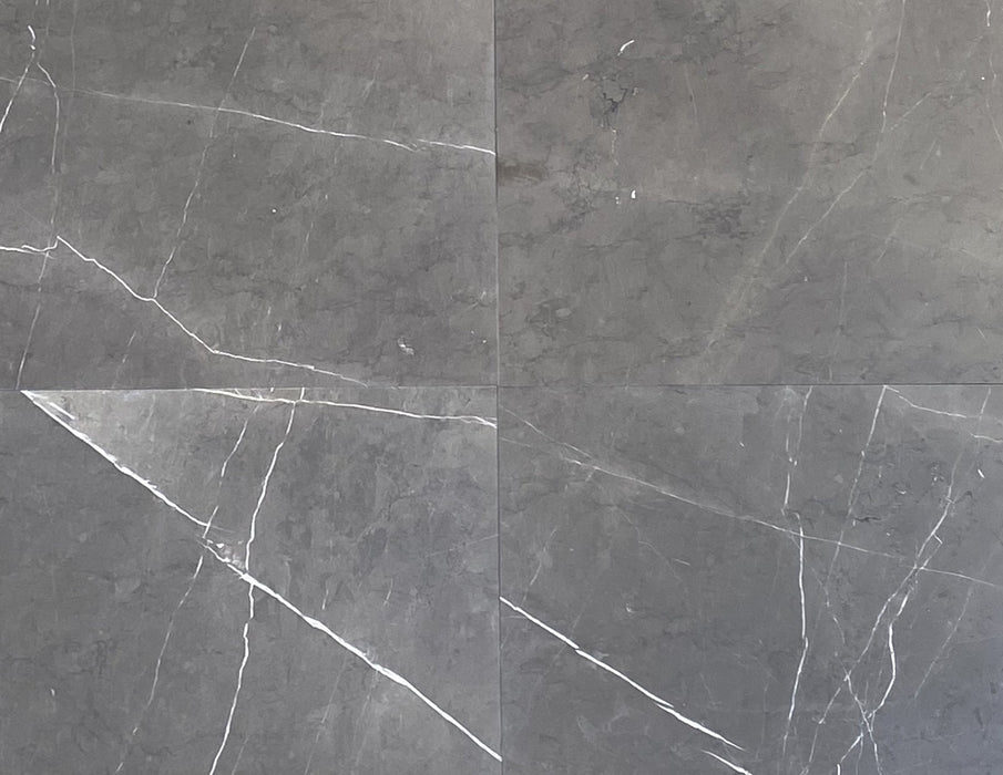 Full Tile Sample - Pietra Gray Marble Tile - 6" x 12" x 3/8" Honed