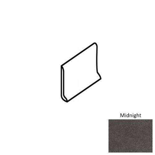 Plaster 2.0 Midnight Porcelain Floor & Wall Trim - 6" x 12" Rounded Top Cove Base