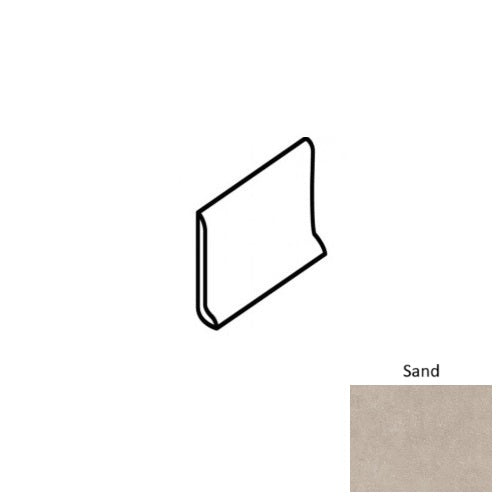 Plaster 2.0 Sand Porcelain Floor & Wall Trim - 6" x 12" Rounded Top Cove Base