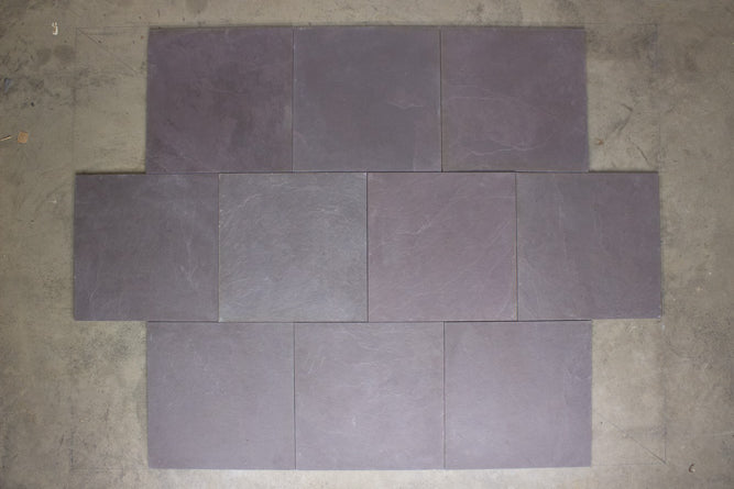 Plum Slate Natural Cleft Face, Gauged Back Tile - 24" x 24" x 3/8"