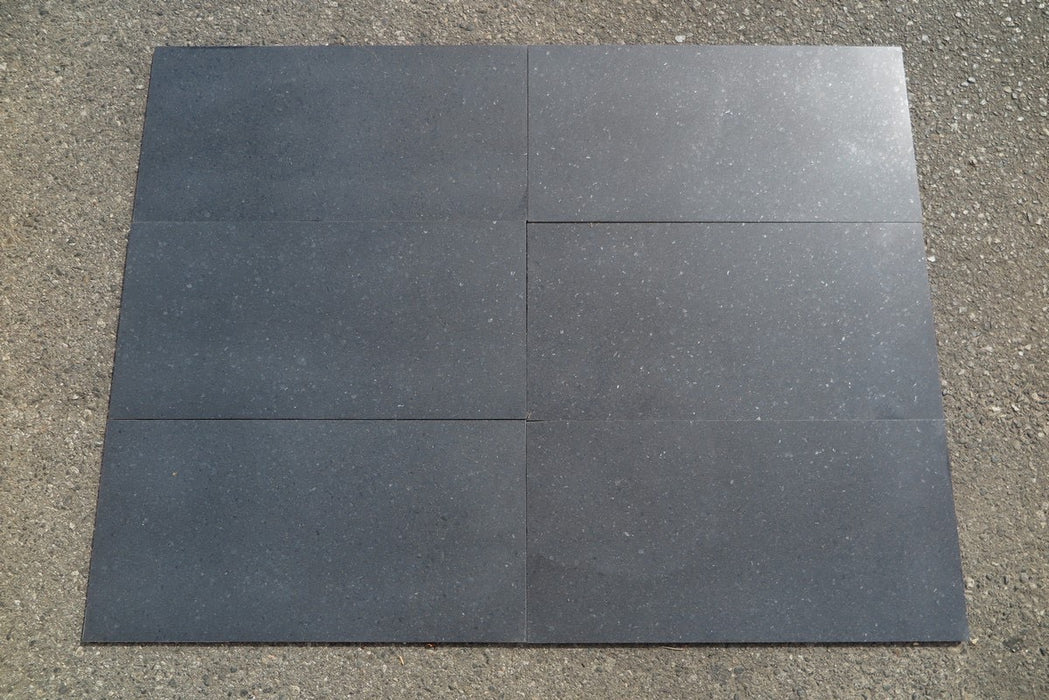 Pompeii Black Granite Tile - 12" x 24" x 3/8" Honed