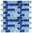 Full Sheet Sample - Aquatica Flower Pool Blend Staggered Glass Mosaic - 1" x 2" x 8 MM Glossy