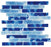 Full Sheet Sample - Aquatica Flower Pool Blend Staggered Glass Mosaic - 1" x 6" x 8 MM Glossy